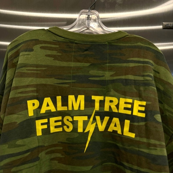NWT Aviator Nation Palm Tree Festival Green Camo Crewneck Sweatshirt relaxed - Picture 14 of 14